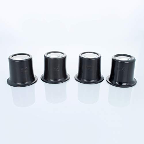Universal Tool Plastic Jewelers Loupe 25mm Diameter Glass Lens Magnifier (Set of 4) - size: Set of 4