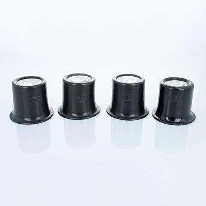 Universal Tool Plastic Jewelers Loupe 25mm Diameter Glass Lens Magnifier (Set of 4) - size: Set of 4