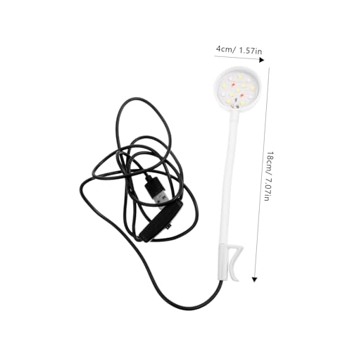 Mikikit Compact Led Aquarium Lamp Clamp Light for Fish Tanks Light for Aquatic Plants Easy to Use USB Powered for Aquariums - color: White