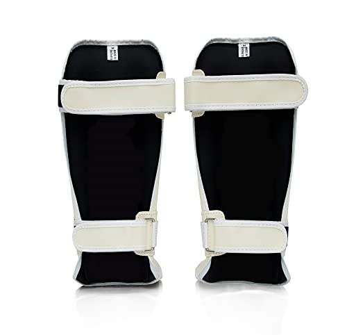 Fairtex SP3 Lightweight Shin Guards, Muay Thai MMA Avoid Shin Splints Gear - color: White, size: Medium