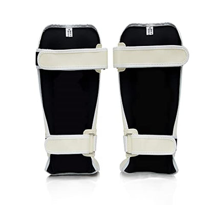 Fairtex SP3 Lightweight Shin Guards, Muay Thai MMA Avoid Shin Splints Gear - color: White, size: Medium