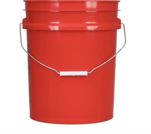 5 Gallon Food Grade BPA Free, Made in USA Pail Plastic Bucket with Screw On Air Tight Double Gasket lid, (Pack of 3)