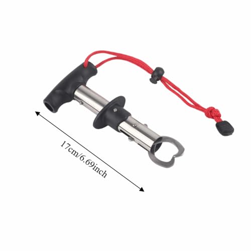 Stainless Steel Fishing Gripper, Portable Fish Lip Grip Grabber with Handle, Extra Wide Opening Fish Holder Tool for Outdoor Fishing