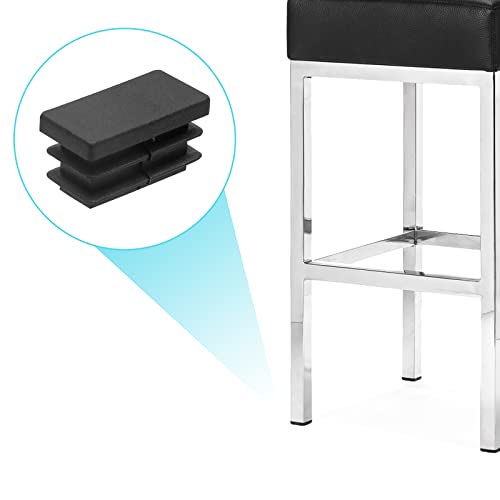 Piutouyar Rectangular Tubing End Caps, Plastic Plug Insert, Black End Cap for Tube Hole Insert, Fences, Furniture Non-Slip Protection (26mm x 13mm / 1.02 Inch x 0.5 Inch),32Pcs - size: 26 x13mm / 1.02 x 0.5"-32Pcs