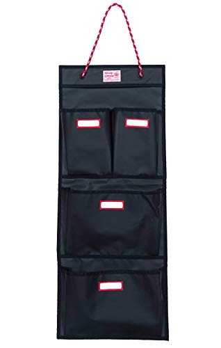 Rough Enough Locker Organizer, 4 Pockets Hanging for Gym Work Wall, Black - color: Black