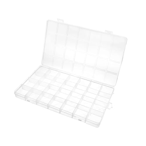 Clear Plastic Storage Box with 28 Compartments, Transparent Organizer Box for Jewelry, Beads, Tools, Craft Supplies, Fishing Tackle