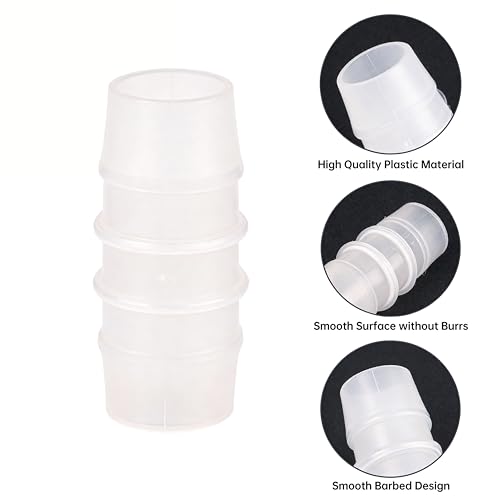 Plastic Hose Barb Fitting, 1" x 1" Barbed Splicer Mender Joint Adapter Union Fitting (Pack of 5) - size: 1 Inch