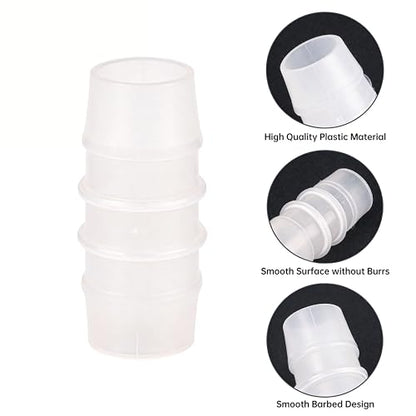 Plastic Hose Barb Fitting, 1" x 1" Barbed Splicer Mender Joint Adapter Union Fitting (Pack of 5) - size: 1 Inch