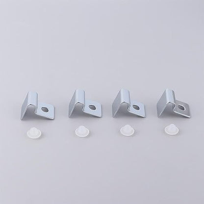 Kopida 4Pcs Household Fish Tank Brackets Glass Lid Clips Aquarium Cover Holders Silver Stainless Steel Aquariums Lid Support Aquarium Accessories