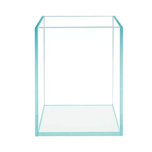 Nano Tall Rimless Frameless Extra Clear Glass Aquarium, Low Iron Glass Tank, 5mm Glass, White Leveling Mat Included, w/Lids Options - size: 2.6 GAL 7.8x7.8x9.8 in