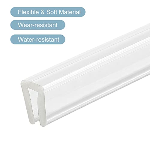 uxcell U Channel Edge Trim, 4.9ft Length Soft Rubber Guard Seal Strip Edge Protector Fit for 2-3mm Edge, (25/64" W x 15/64" H) Clear - size: 25/64"x 15/64"x 4.9ft