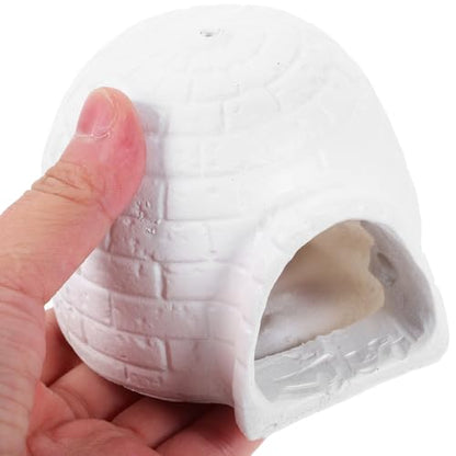 DECHOUS Igloo Figurine for Fish Tank 3.81X3.34X2.83In Resin Aquarium Decor Hideout for Fish and Shrimp Simulated Ice House Model Polar Landscape Ornament