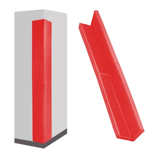 Wall Corner Padding Red Wall Corner Guards Heavy Duty Wall Corner Edge Protector Wall Cushion Mats Waterproof Durable 2 Sides Wall Corner Pads for Safety - color: Red, size: 2"x 5"x 60"