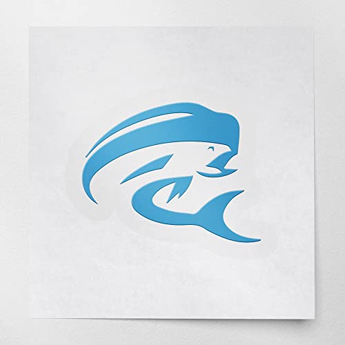 2 Pcs - No Background Decal Stickers of Stylish Mahi Mahi Fish 1 (Azure Blue) Premium Waterproof Vinyl Decal Stickers for Laptop Phone Accessory Helmet Car Window Mug Tuber Cup USCstic512471BE040522 - color: Azure Blue, size: 5'' x 3.8''