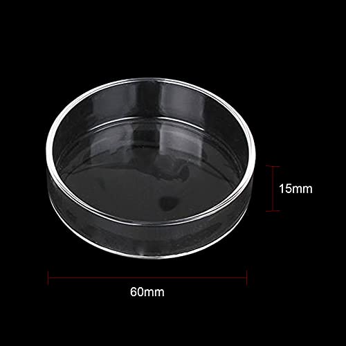 1PCS Aquarium Shrimp Feeding Dish, Glass Round Fish Feeder Bowl Reptiles Water Food Dish Clear Dishes Tray, 60mm