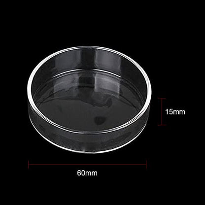 1PCS Aquarium Shrimp Feeding Dish, Glass Round Fish Feeder Bowl Reptiles Water Food Dish Clear Dishes Tray, 60mm
