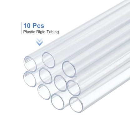 uxcell 10 Pcs Clear Plastic Rigid Tubing 5mm ID x 6mm OD, 0.5 Meters Length Round Polycarbonate Tubing for Aquarium Water Pipe, Water Cooling System, Plumbing - size: 5mm x 6mm