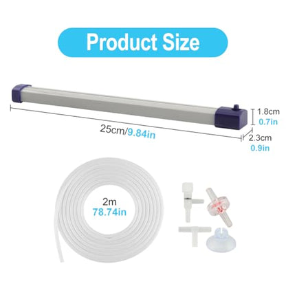 Aquarium Bubble Bar,Nano Fish Tank Bubbler Curtain Wall Aquarium Air Stone Kit,Ultra-Fine Quiet Oxygen Diffuser Bubble Curtain Wall for Freshwater Saltwater(25cm)