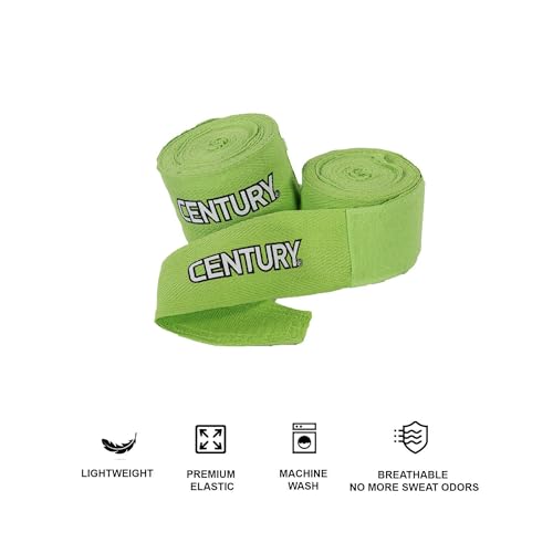Century 108 Inch Boxing Hand Wraps with Thumb Loop for Martial Arts Kickboxing Punching – MMA Muay Thai Men and Women Elastic Inner Glove for Hand & Wrist Supports – Pair | Green