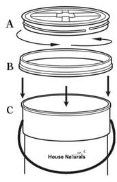 3.5 Gallon Food Grade BPA Free Made in USA containers Bucket Pail with Air-Tight screw on Lid (Pack of 3)