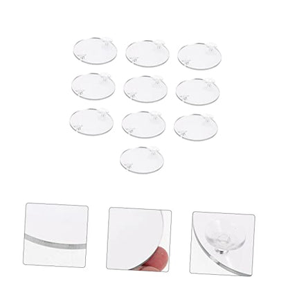 Happyyami Betta Fish Tank Mirror Decorations 10pcs Suction Cup Aquarium Airline Mirror Toy for Betta Fish Safe Material