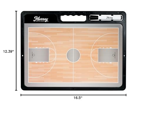 Murray Sporting Goods Premium Coaches Clipboard | Double-Sided Dry Erase Marker Board for Basketball, Baseball, Soccer, Football, Hockey (Marker Included) - style: Basketball