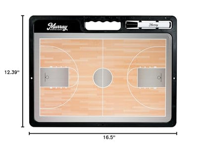 Murray Sporting Goods Premium Coaches Clipboard | Double-Sided Dry Erase Marker Board for Basketball, Baseball, Soccer, Football, Hockey (Marker Included) - style: Basketball