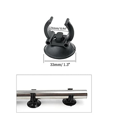 Aquarium Heater Suction Cups, Black Rubber Clips, Fish Heater Tank Holders, 20 Pack