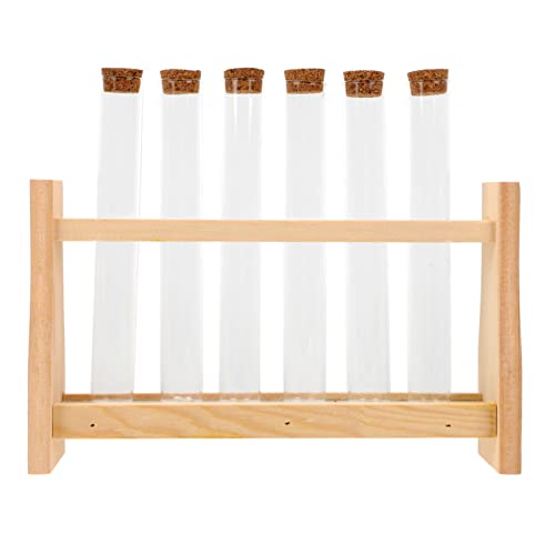 Beaupretty Test Tube Stand Wooden Rack for Perfume Essential Oil Compact Design for