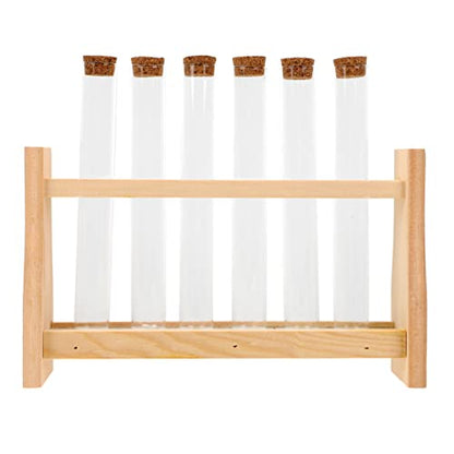 Beaupretty Test Tube Stand Wooden Rack for Perfume Essential Oil Compact Design for