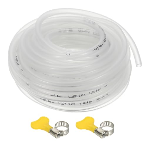 PATIKIL PVC Vinyl Tubing, 3/16"ID x 1/4"OD Flexible Clear Plastic Tube with 2 Hose Clamps, Hose Line Pipe for Multipurpose Industrial Vinyl Aquarium, 33FT - size: 3/16" ID 33FT