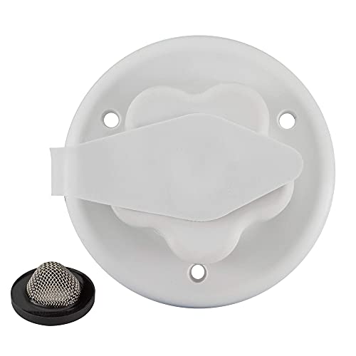 RecPro RV White City Water Fill Inlet Flange Brass with Check Valve | Made in America (No Hose Elbow)