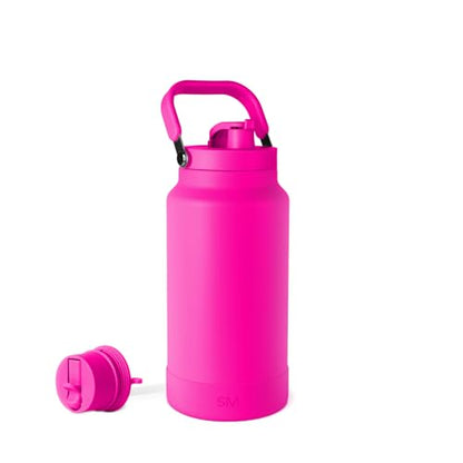 Simple Modern Water Bottle Jug | Straw & Chug Lid | 64oz, Pink - color: -Raspberry Vibes, size: 64 Ounces
