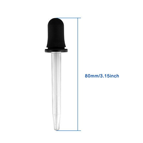 eBoot Plastic Transfer Pipettes Eye Droppers for Lab Science Art Essential Oil with Silicone Bulb, 20 Pack