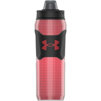 Under Armour 28oz Playmaker Squeeze Insulated 2 - Sports Water Jug, Leak Resistant for Baseball, Football & More, Red Dash - color: Red Dash
