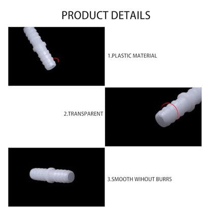 6PCS 3/8" x 3/8" Plastic Hose Connector,Barbed Splicer Mender Adapter Union for Aquarium and Air Hose Repair - size: 6Pcs,3/8" x 3/8"