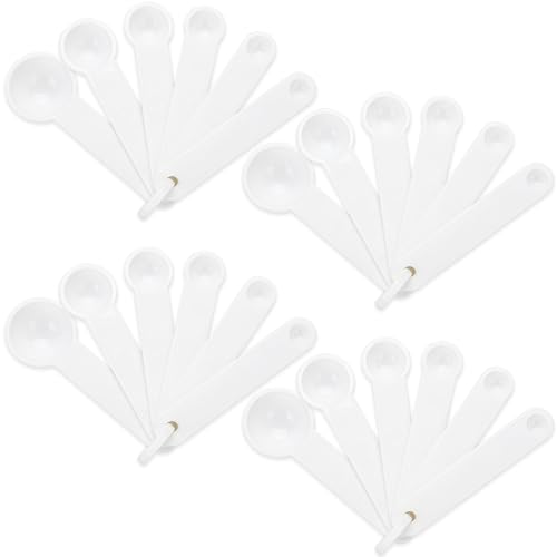 Frienda 20 Pieces White Plastic Measuring Cup Spoons for Kitchen Cooking Baking Dry and Liquid Ingredients