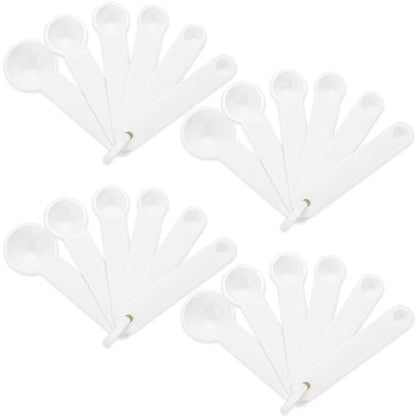 Frienda 20 Pieces White Plastic Measuring Cup Spoons for Kitchen Cooking Baking Dry and Liquid Ingredients