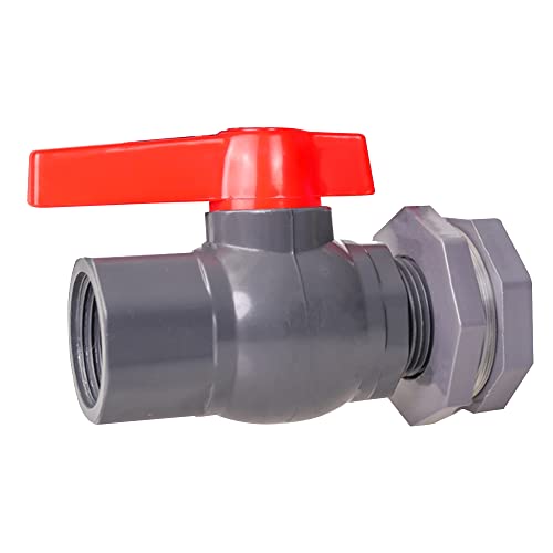1/2 Inch PVC Rain Barrel Valve Spigot Kit with Ball Valve and Bulkhead Fitting Adapter for Water Tanks, Aquariums, Pools - size: 1/2"+valve