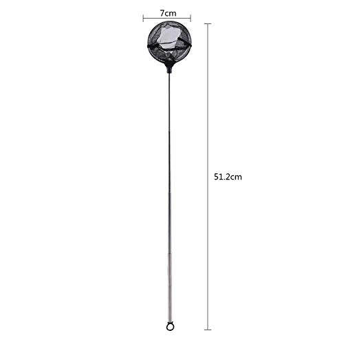 Telescopic Fishing Landing Net for Aquarium, Pond & Shore – Round Mesh Design, Lightweight Aluminum Grip, Foldable for Easy Storage (Compatible with Small Fish & Shrimp)