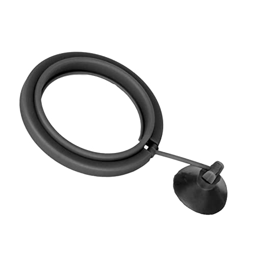 Fish Tank Ring Feeder, Plastic Strong Suction Cup for Feeding Flaky Food, Surrounds and Keeps Water Clean for Fish Aquarium Feeding Ring (Black) - color: Black/White