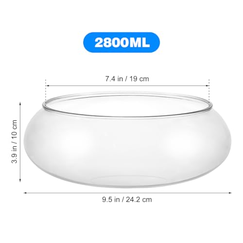DECHOUS Clear Round Fish Bowl Plastic 7.4 Inch Shallow Vase Bubble Fish Bowl Terrarium Aquatic Plant Pot for Home Decoration Table Centerpiece, 94oz