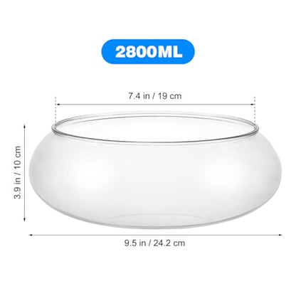DECHOUS Clear Round Fish Bowl Plastic 7.4 Inch Shallow Vase Bubble Fish Bowl Terrarium Aquatic Plant Pot for Home Decoration Table Centerpiece, 94oz