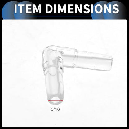 Plastic Hose Barb Fittings, 3/16" L Shaped 2 Way Barb Fitting Plastic Clear, 10 Pcs Elbow L - style: Elbow L