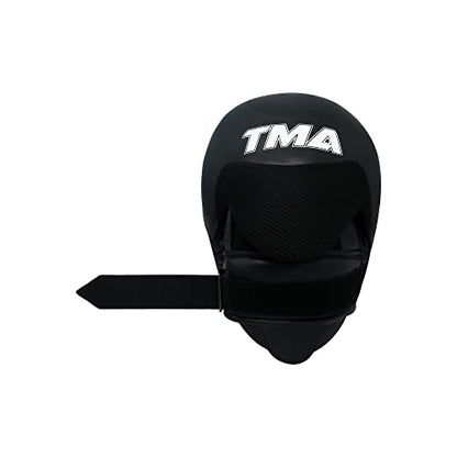 TMA Curved Focus Pads Mitts,Hook and Jab,Punch Bag Kick Boxing Muay Thai MMA US - color: Black