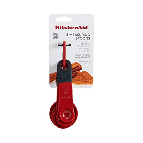 KitchenAid KE057OHERA Classic Measuring Spoons, set of 5, Red - color: Red