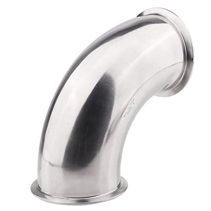 DERNORD Sanitary Ferrule Elbow 90 Degree Pipe Fitting with Silicone Gaskets SS304 Tri Clamp (4" Tube OD) - size: 4" Tube OD, style: Pack of 1