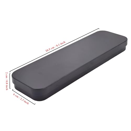7Pcs Rectangle Metal Tins Containers with Lids Mini Storage Canister Jars Set for Home Kitchen, Office and School Supplies, 8.1" x 2.3" x 0.8" (Black)