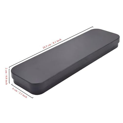 7Pcs Rectangle Metal Tins Containers with Lids Mini Storage Canister Jars Set for Home Kitchen, Office and School Supplies, 8.1" x 2.3" x 0.8" (Black)