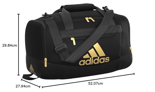 adidas Unisex Defender 4.0 Gym Duffel Bag for Men and Women - color: Black/Gold Metallic, style: Small (38l)